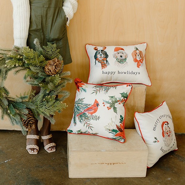 Merry State Christmas Pillow | Little Birdie