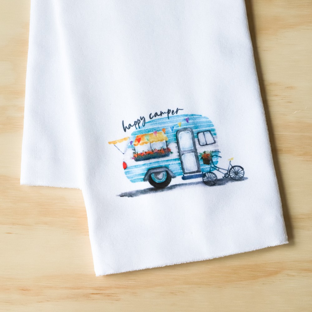 Happy Camper Tea Towel TXT0218TT