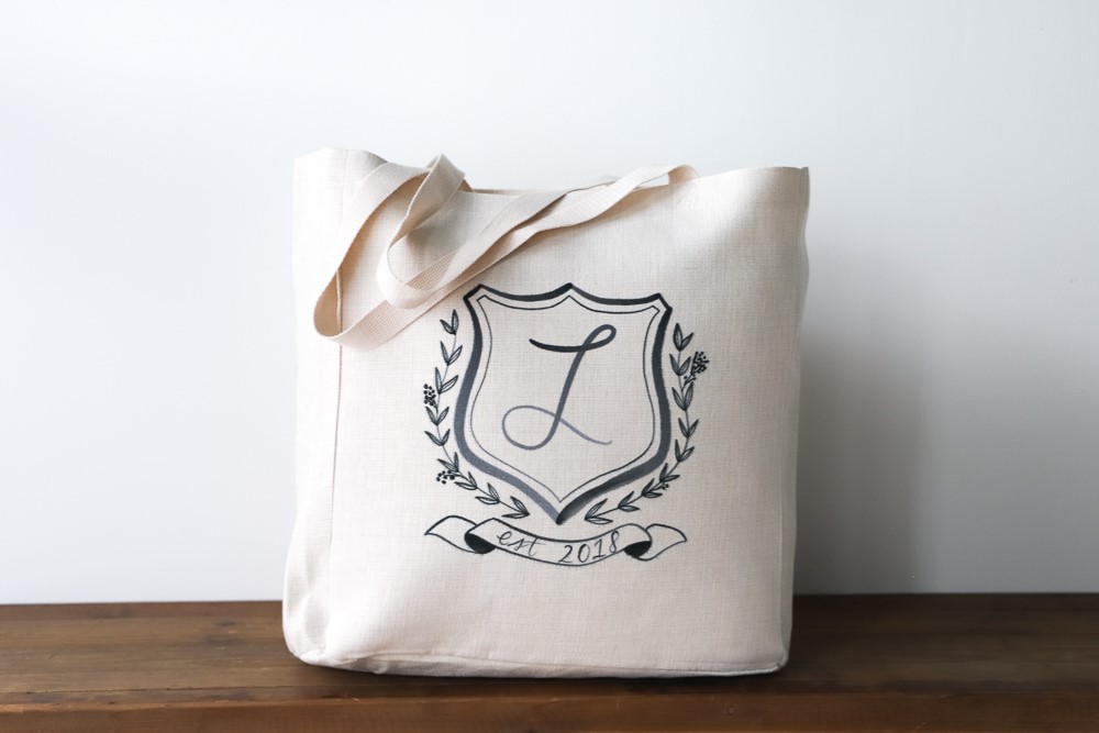 Initial Shield Tote | Little Birdie