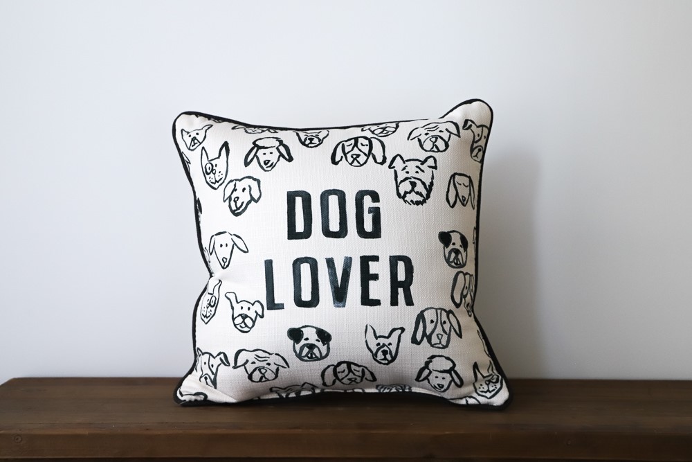 Black & White Dog Lover Pillow DOG0021
