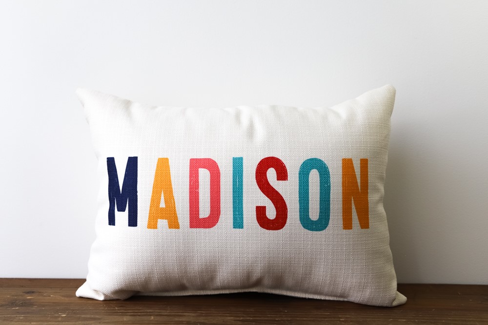 Multicolor City Name Pillow STE0070
