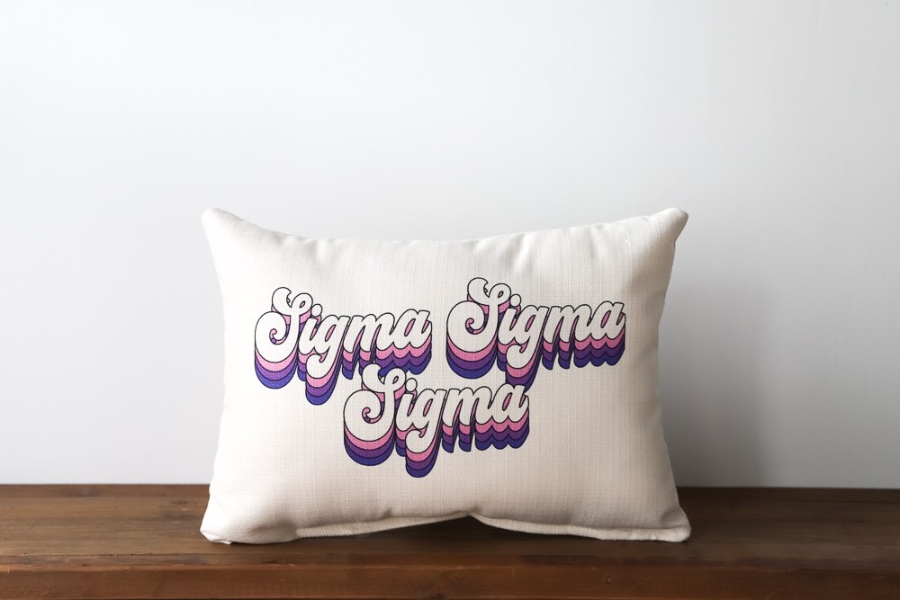 Sigma Sigma Sigma Groovy Script Pillow SOR0008-SSS