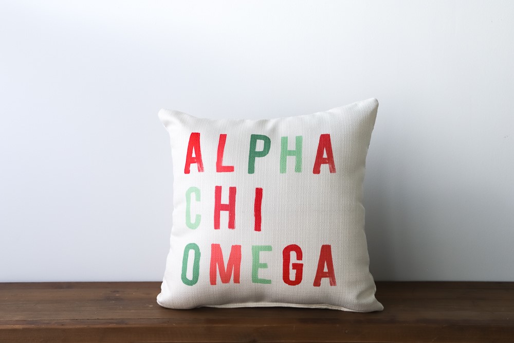 Alpha Chi Omega Sorority Tones Pillow SOR0012-AXO