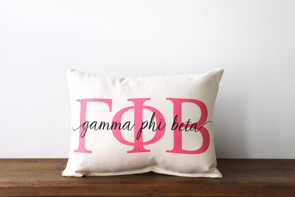 Gamma Phi Beta Sorority Large Letters Overlap Pillow SOR0013-GPHI