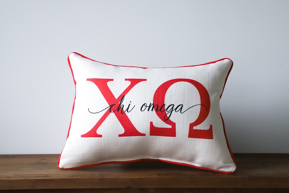 Chi Omega Sorority Large Letters Overlap Pillow SOR0013-XO
