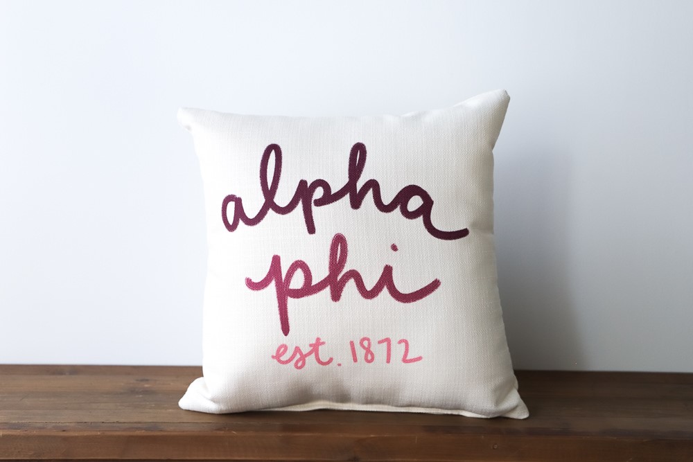 Alpha Phi Handwritten Sorority Pillow SOR0019-APHI