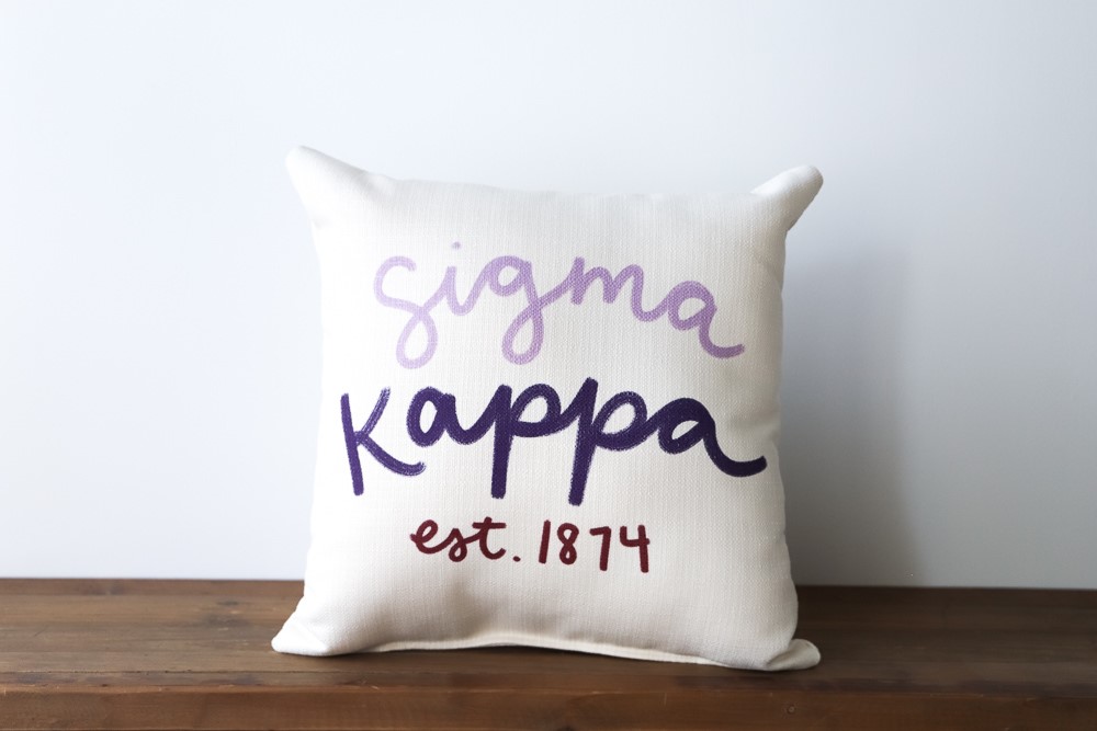 Sigma Kappa Handwritten Sorority Pillow SOR0019-SK