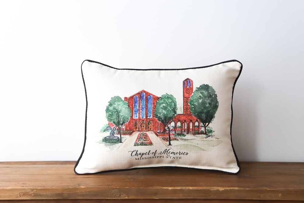 Handpainted Chapel of Memories Pillow MSU0140