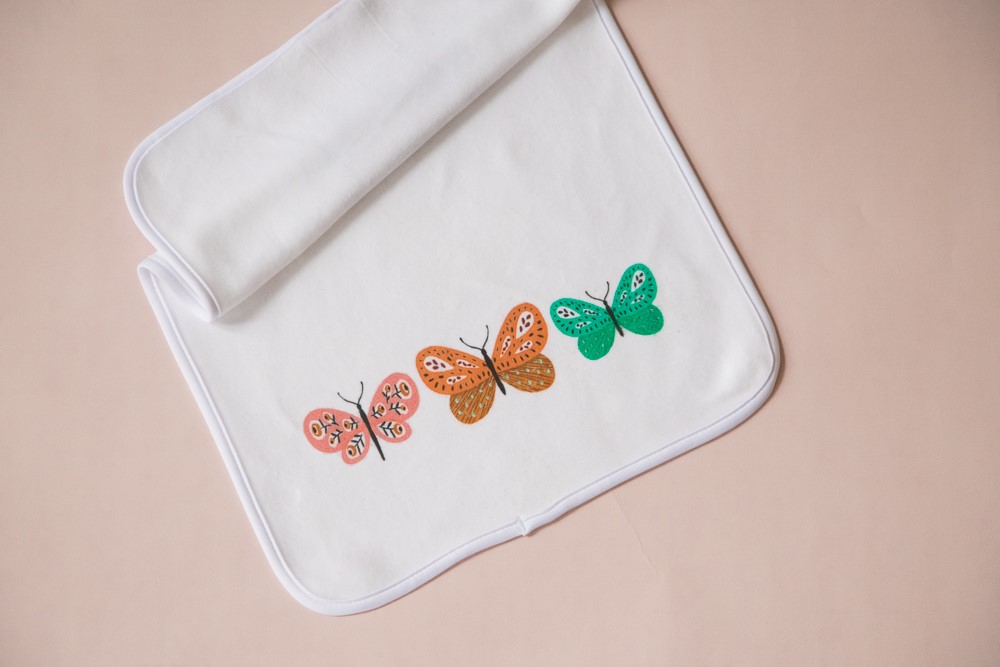 Botanical Butterfly Burp Cloth TXT0640BC