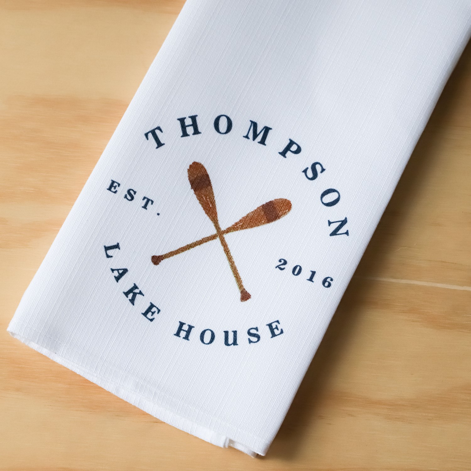 Personalized Lake House Established Dish Towel | Little Birdie