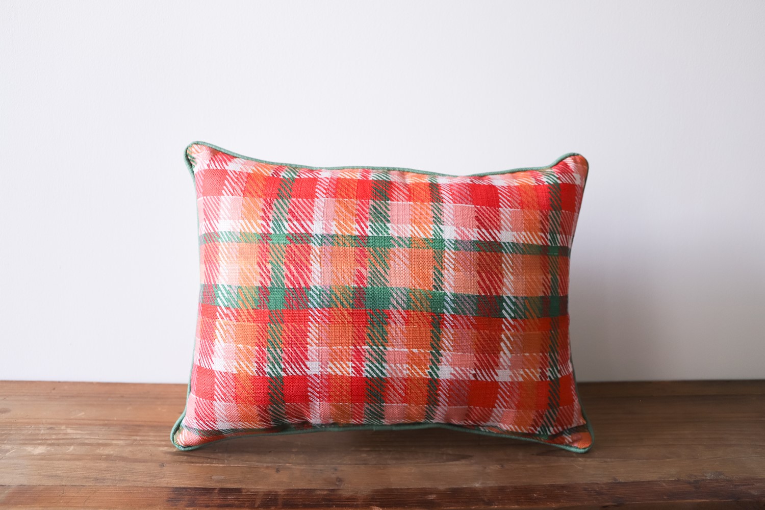 Red and sales green plaid pillows