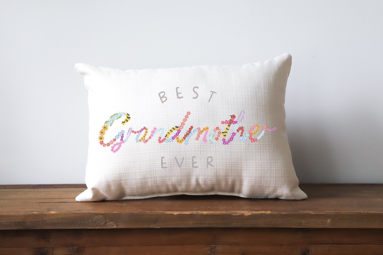 Best Grandmother Floral Pillow TXT0823
