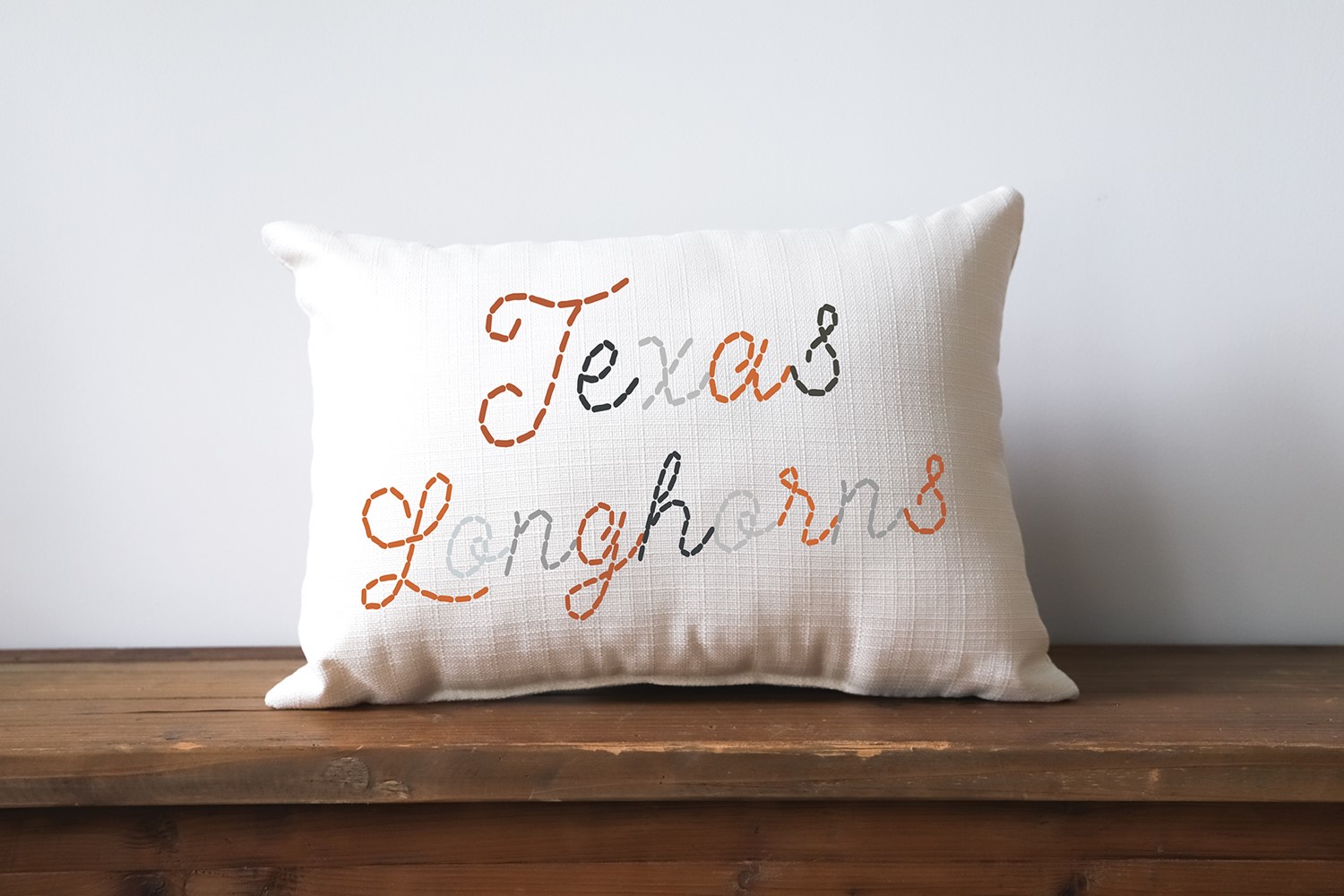Texas Longhorns Stitched Script Collegiate Pillow UT0017