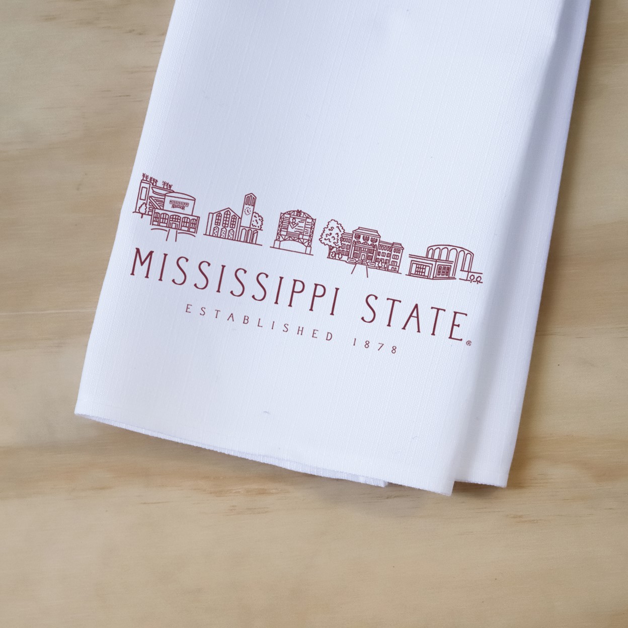 Mississippi State Icons Maroon Tea Towel MSU0124TT