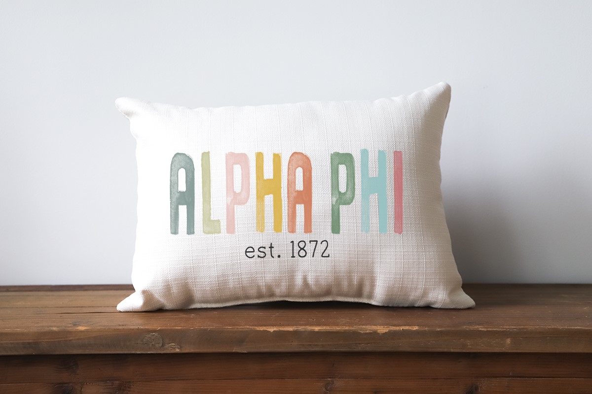 Happy Sorority Poster Tones Alpha Phi Pillow SOR0033-AP