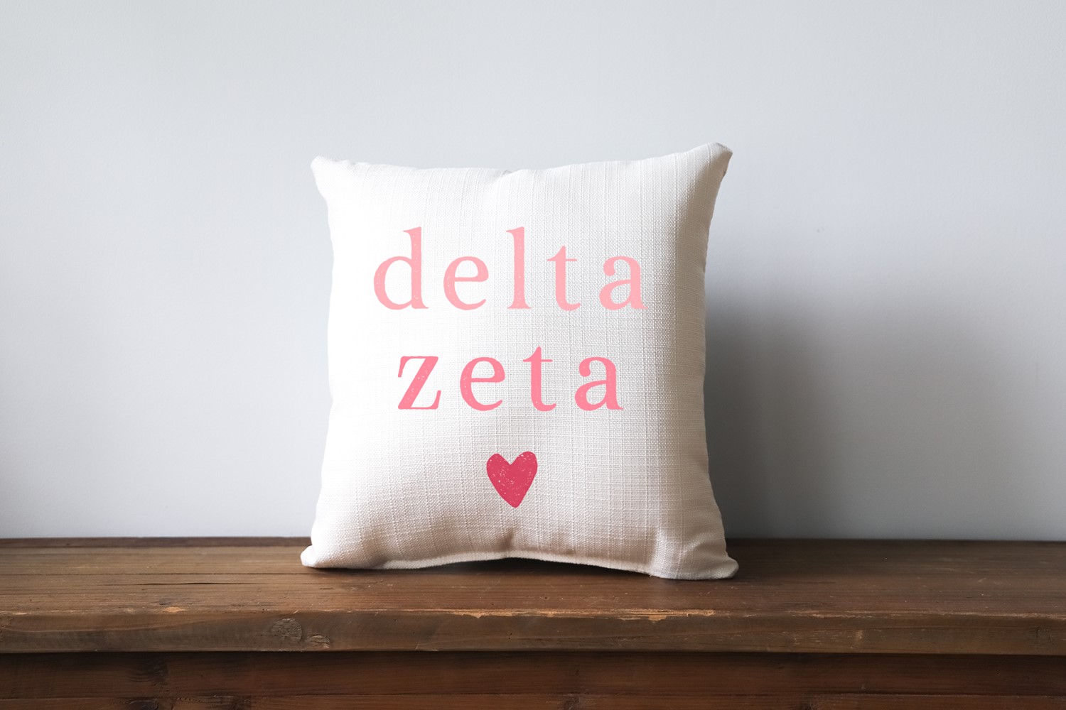 Heart Sorority Name Delta Zeta Pillow SOR0034-DZ