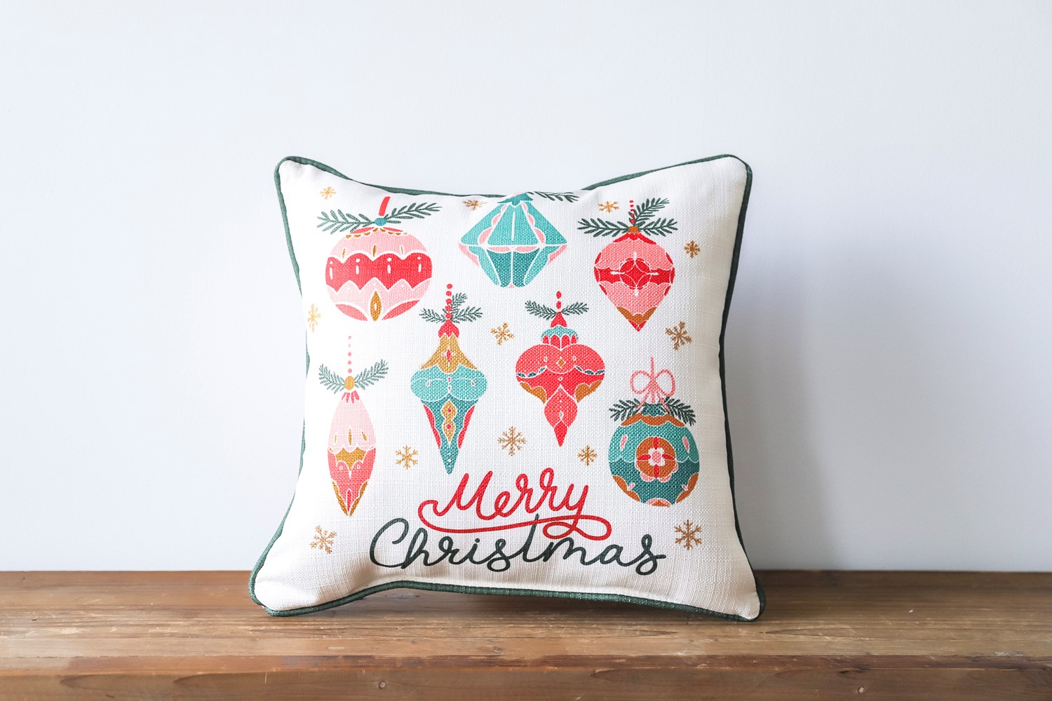 Merry Christmas Retro Ornaments Pillow CHR0197