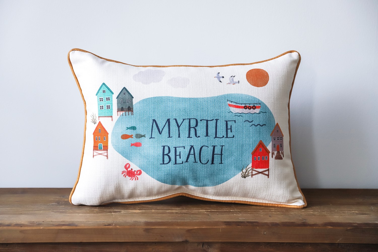 Whimsical Beach Pillow Little Birdie