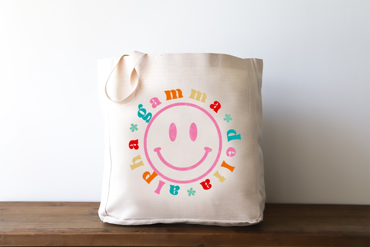 Sorority Smiley Face Tote | Little Birdie