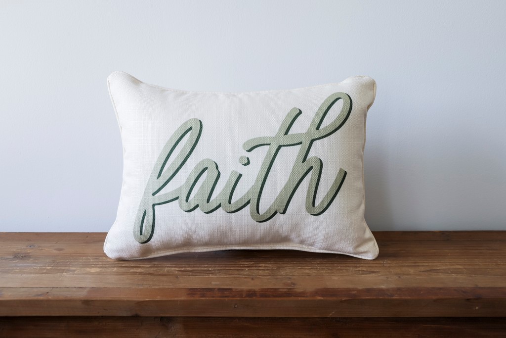 Faith Color Drop Script Pillow TXT0910