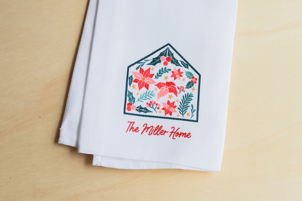 Poinsettia Family Home Tea Towel CHR0190TT