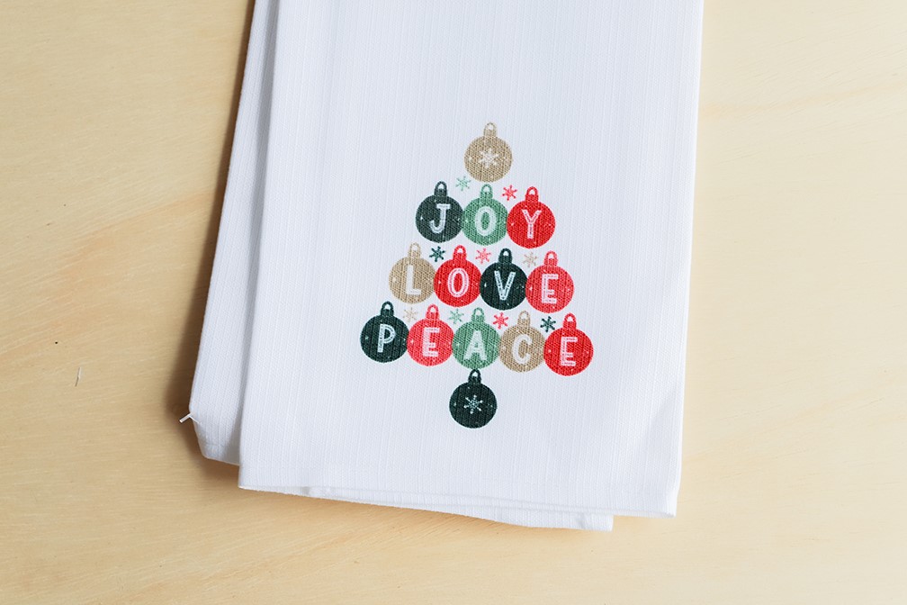 Joy Love Peace Ornament Tea Towel CHR0201TT