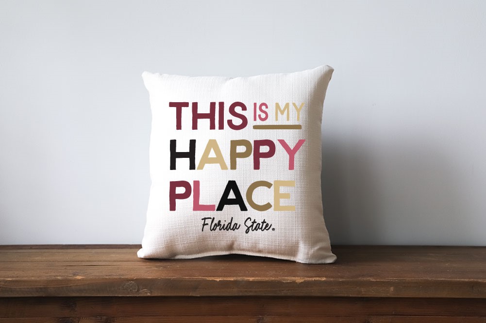 Florida State This Is My Happy Place Pillow Little Birdie