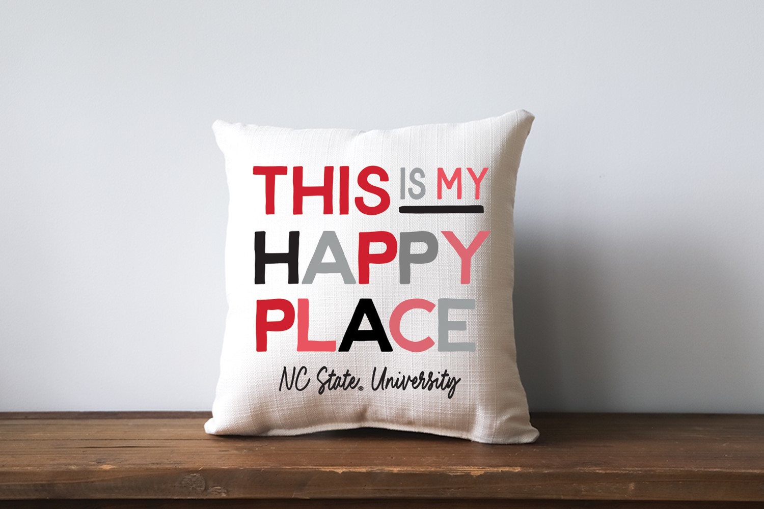 NC State This is My Happy Place Pillow NCSU0008