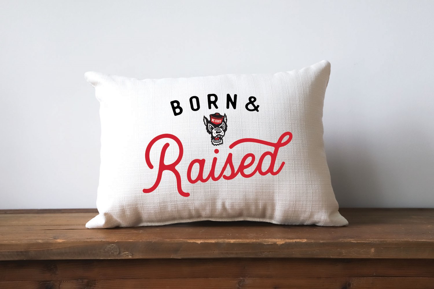 NC State Born & Raised Pillow NCSU0014