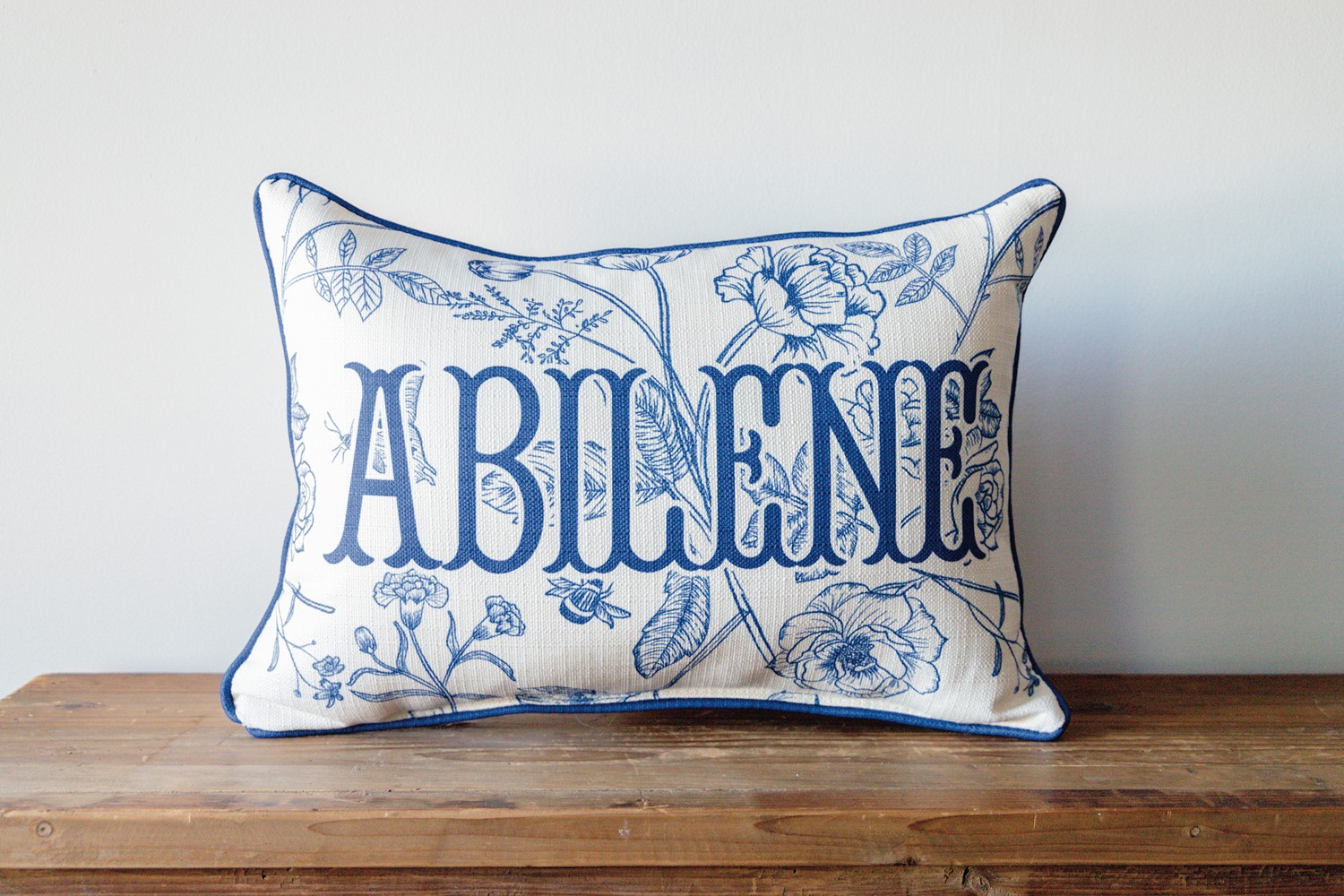 Blue Victorian Hometown Pillow Little Birdie