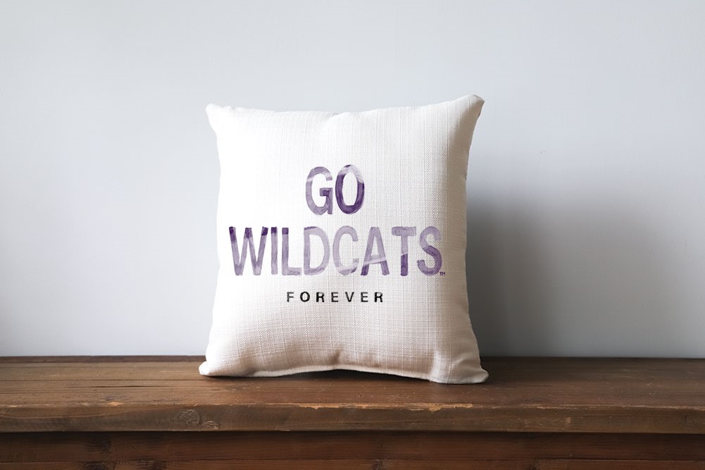 Kansas State Watercolor Motto Forever Pillow KSU0015