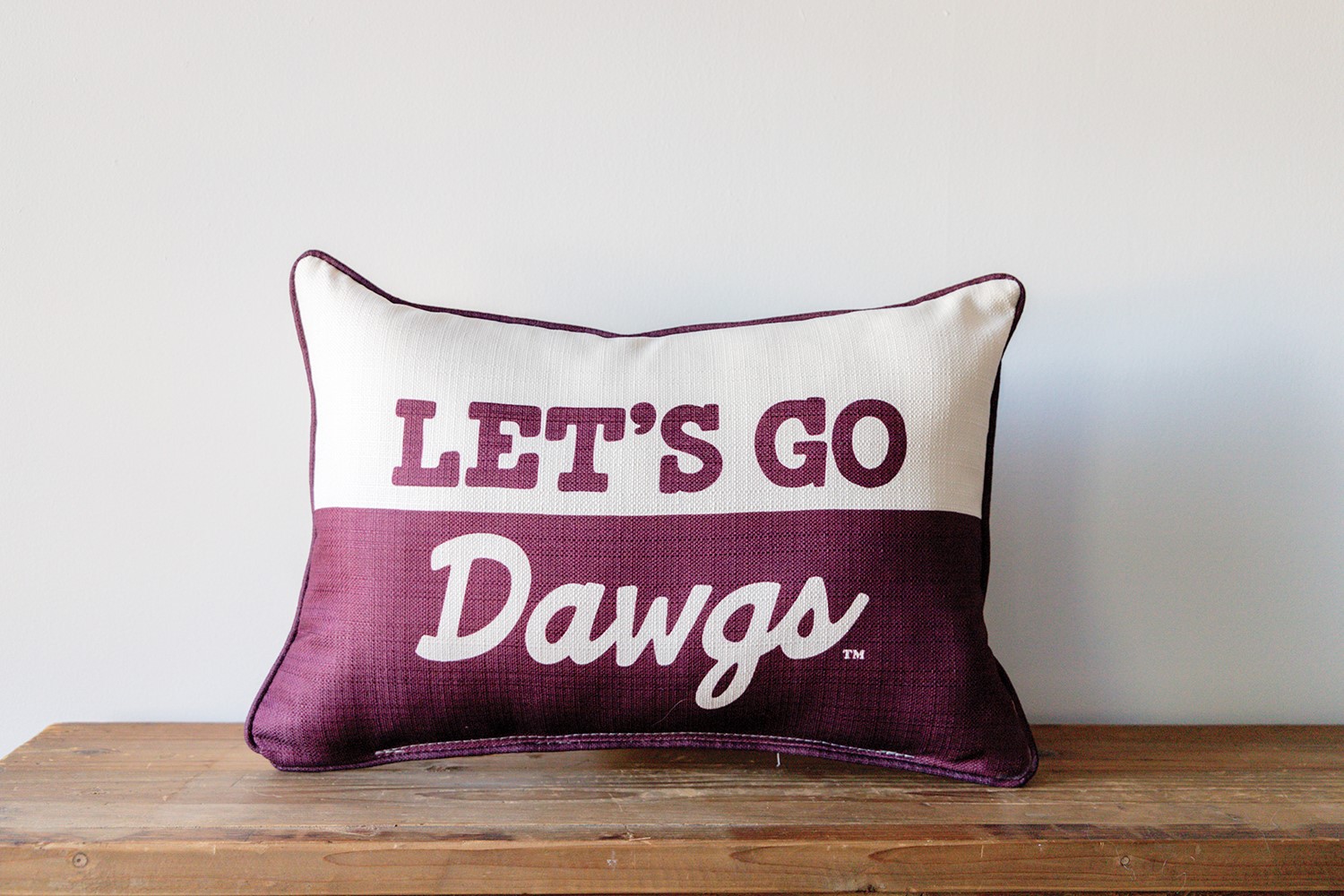 Halftone Let's Go Dawgs Pillow MSU0177