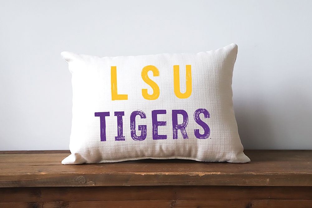 LSU Tigers Distressed Pillow LSU0009