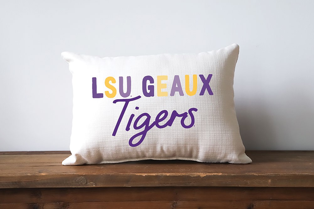 LSU Collegiate Tones Geaux Tigers Pillow LSU0014