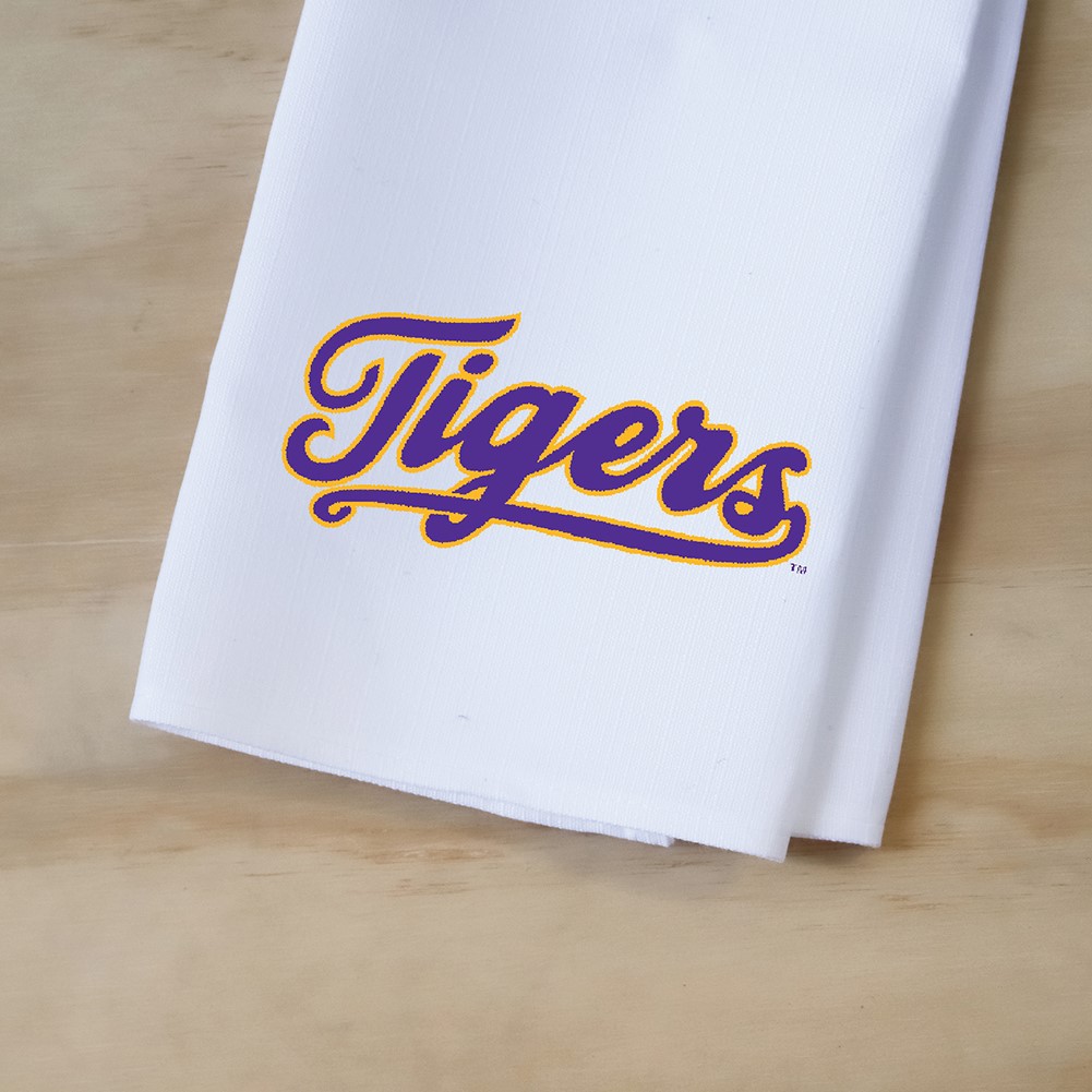LSU Baseball Tigers Script Tea Towel LSU0006TT
