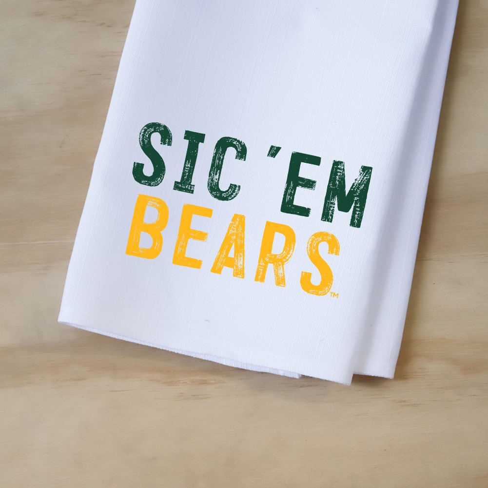 Baylor Sic 'Em Bears Distressed Tea Towel BU0003TT
