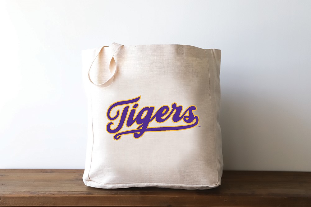 Baseball Tigers Script Tote LSU0006BAG