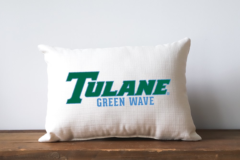 Tulane Word Mark Pillow TU0002