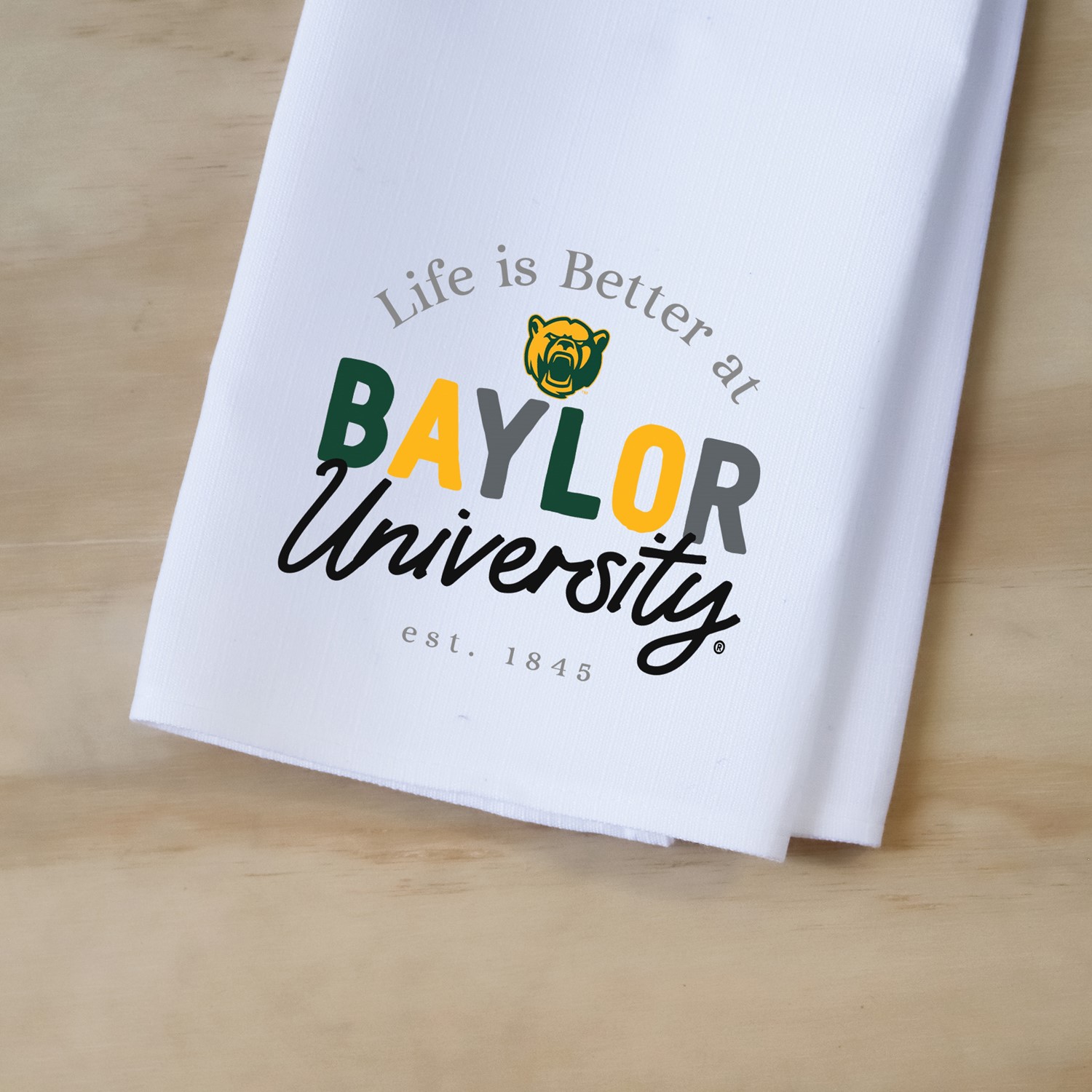 Baylor Life is Better Collegiate Tea Towel BU0020TT