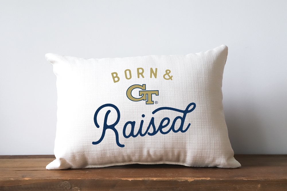 Georgia Tech Born & Raised Pillow GT0009