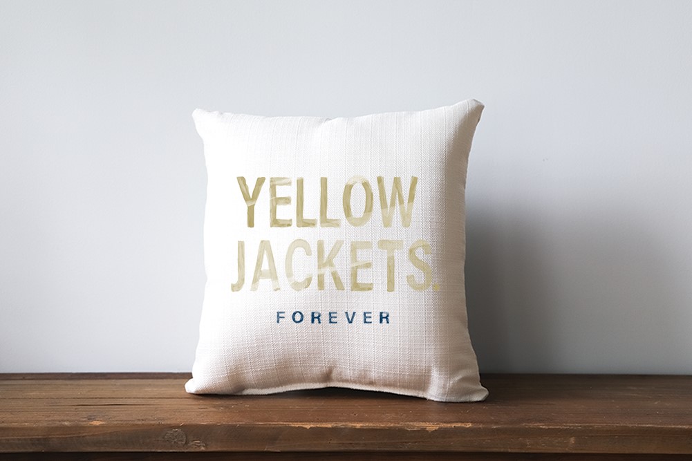 Georgia Tech Watercolor Motto Forever Pillow GT0018