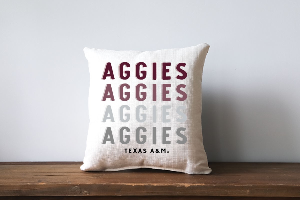 Texas A&M Mascot Gradient Pillow TAM0019
