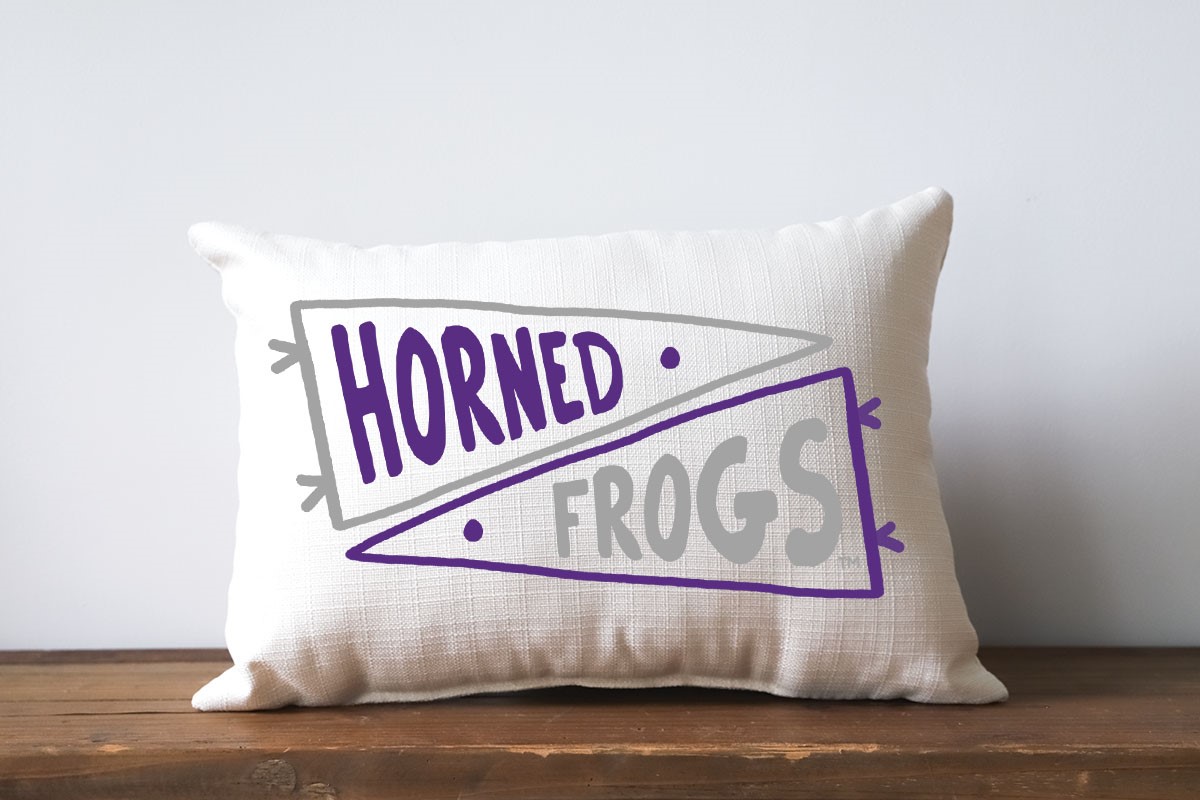TCU Double Collegiate Pennant Pillow TCU0026