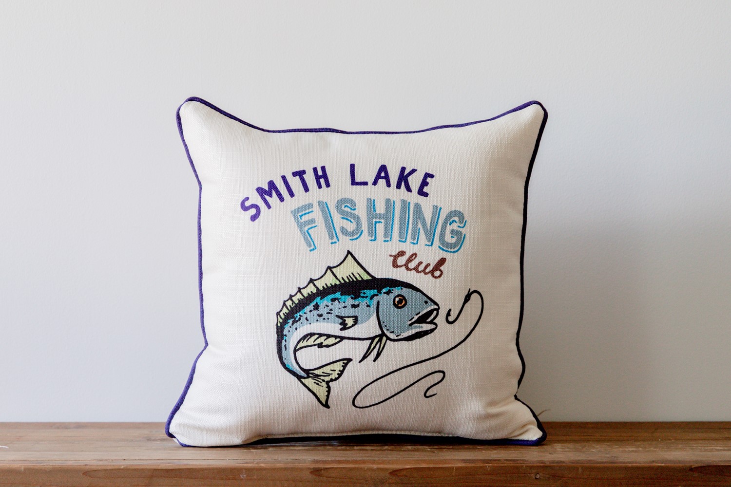Lake Fishing Club Pillow TXT1016
