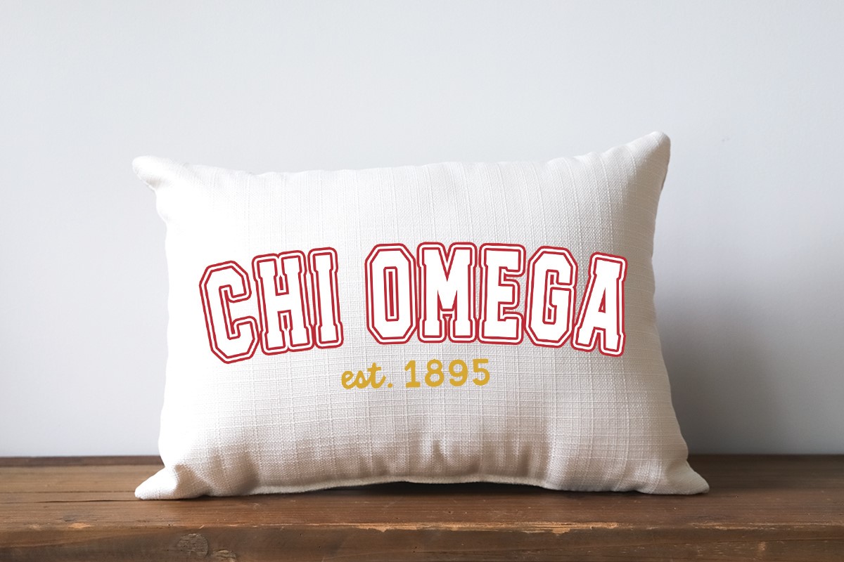 Varsity Sorority Chi Omega Pillow SOR0040-XO