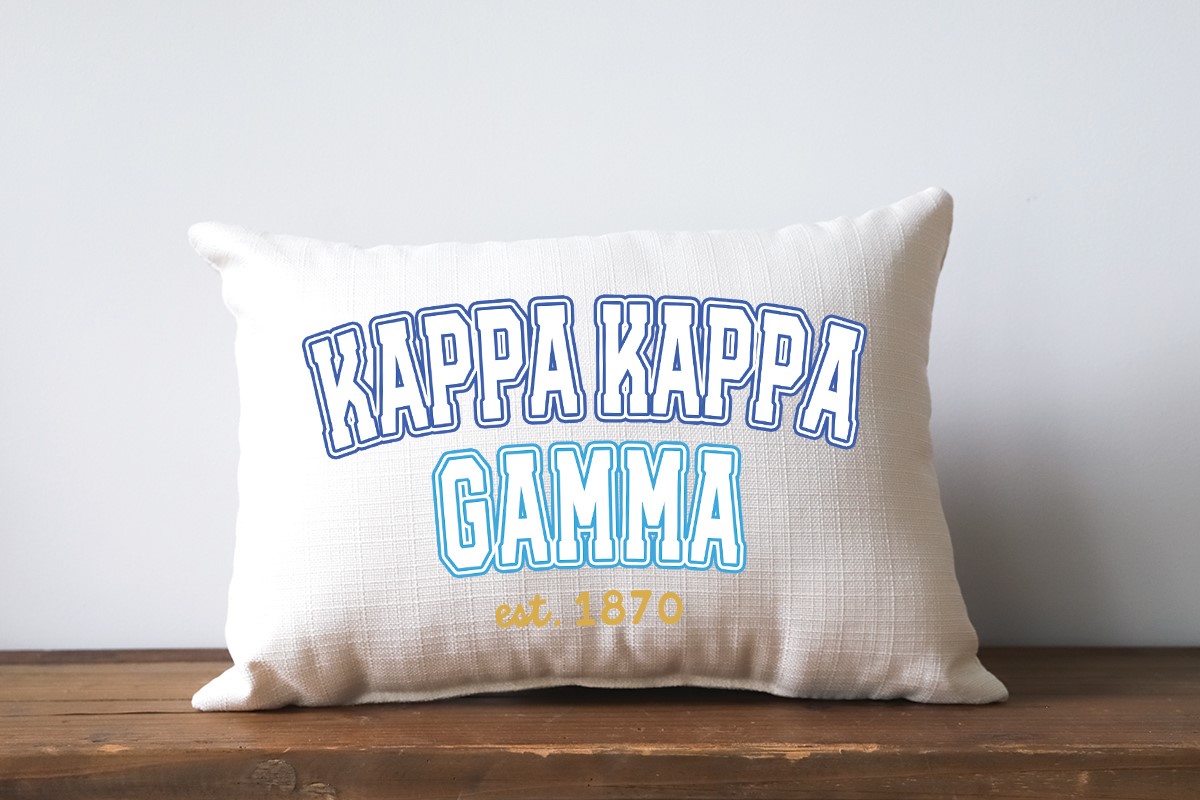 Varsity Sorority Kappa Kappa Gamma Pillow SOR0040-KKG