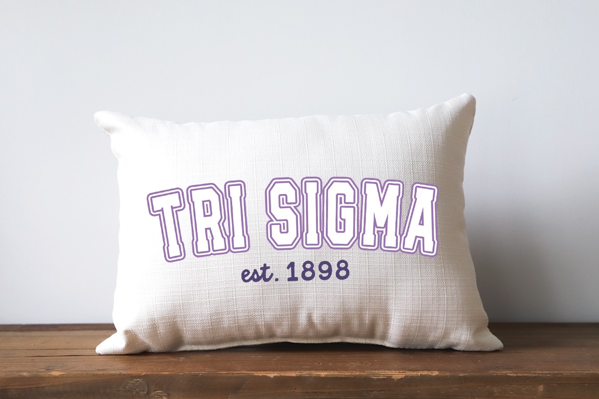 Varsity Sorority Sigma Sigma Sigma Pillow SOR0040-SSS