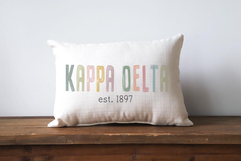 Happy Sorority Poster Tones Kappa Delta Pillow SOR0033-KD