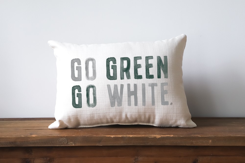 Michigan State Go Green Go White Pillow MIST0005