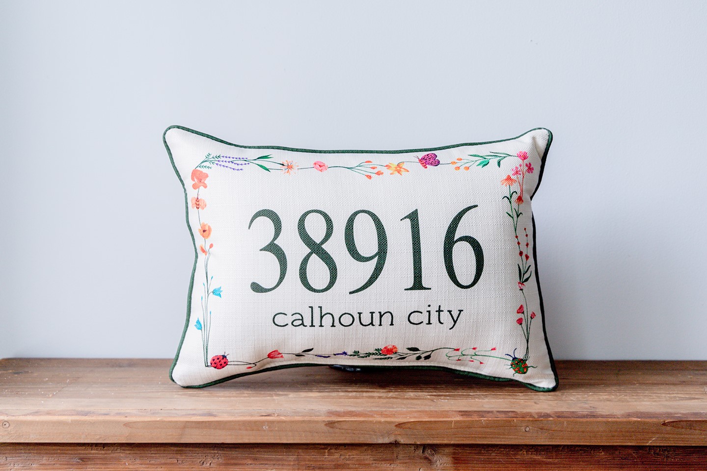 Wildflower Zip Code Pillow STE0802